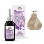 Wella Color Fresh 10/81 75 ml es un Rubio Super Claro Perla Ceniza. 
